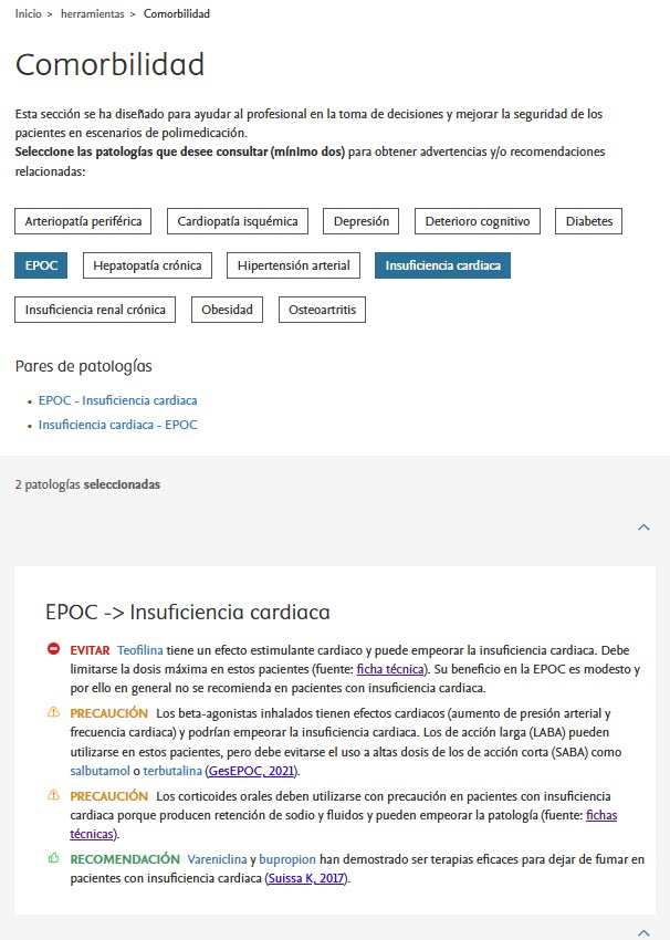 Actualizaci&oacute;n secci&oacute;n Comorbilidad